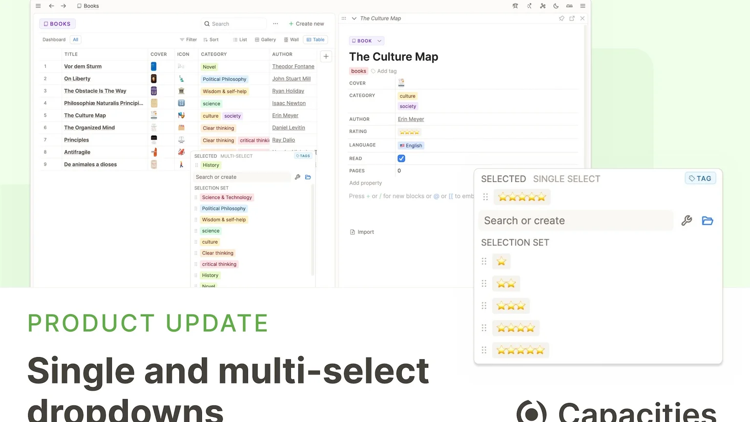 Single and multi-select dropdowns