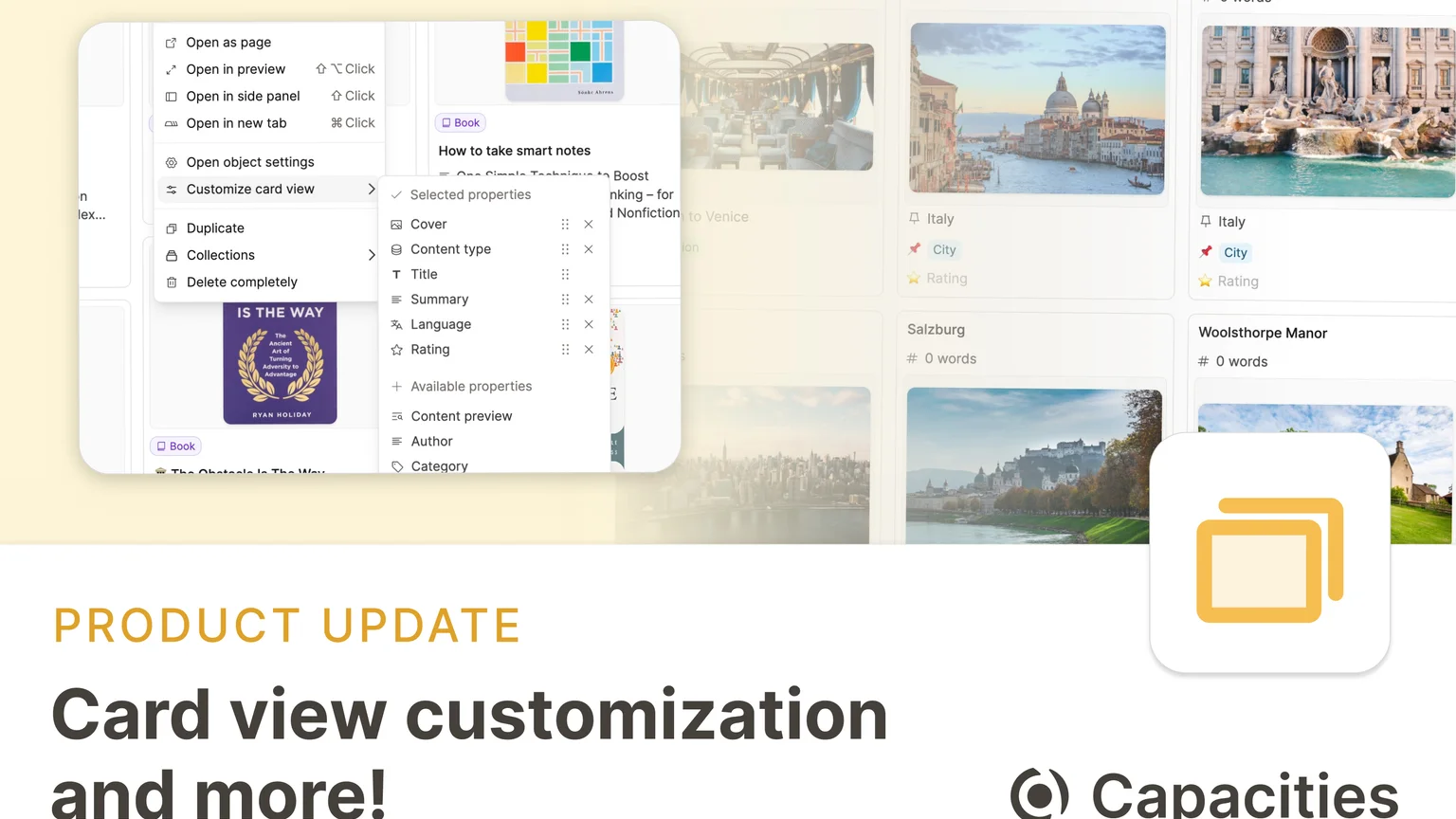 Small card view customization