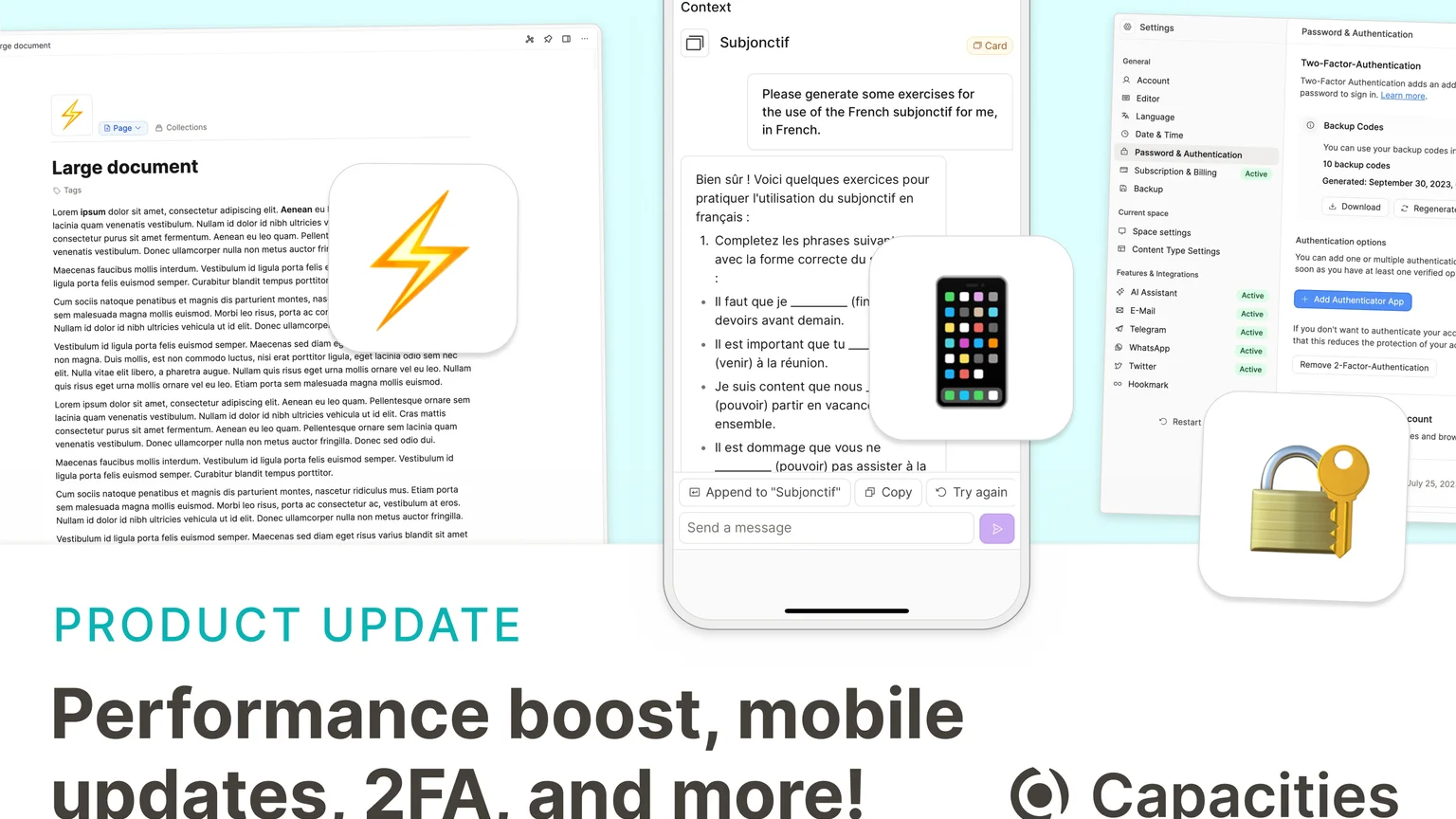Performance, 2FA & mobile gets an update