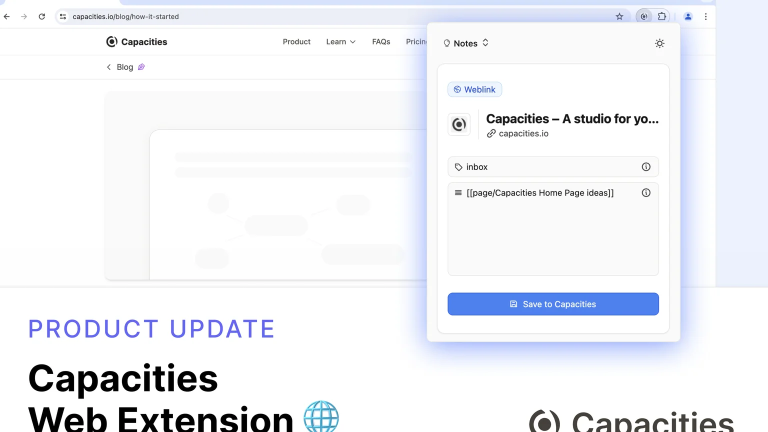 Introducing the Capacities Web Extension! 🌐
