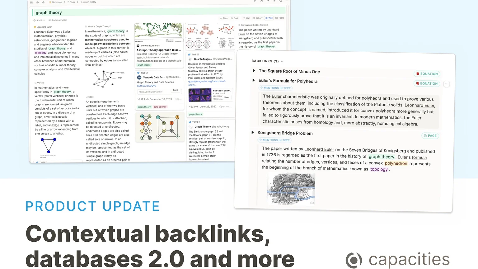 Contextual backlinks, databases 2.0 and more
