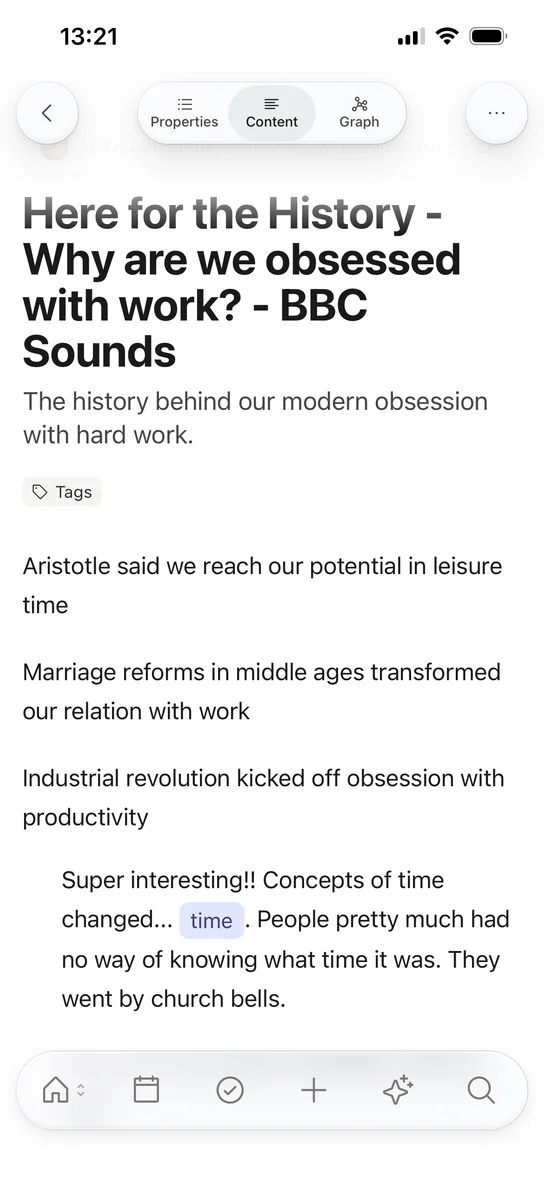 A weblink for a BBC Sounds episode, with notes and a time tag