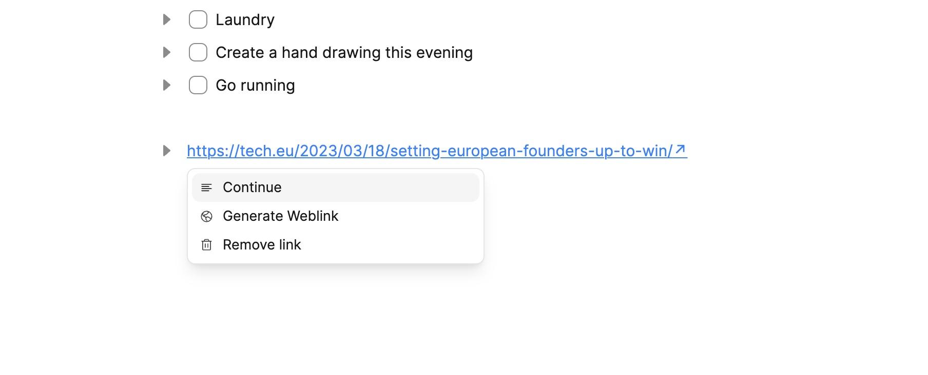 Link handling