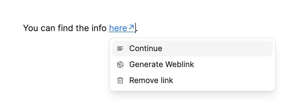 Link handling