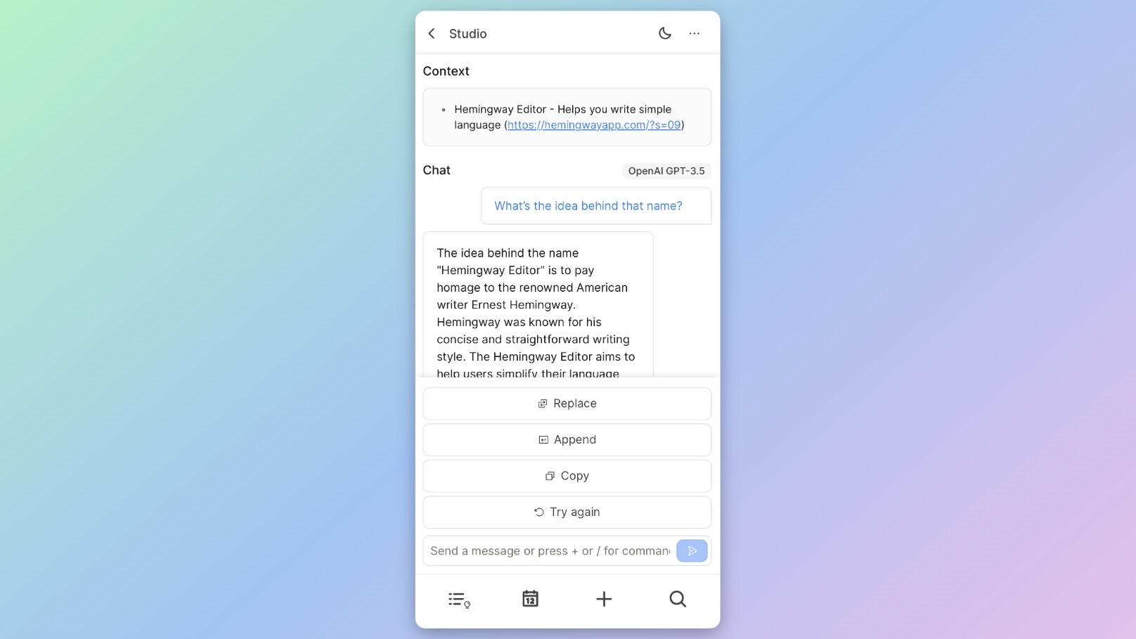 AI chat on mobile