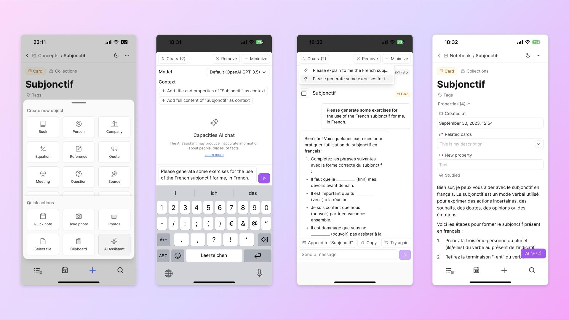 AI chat on mobile