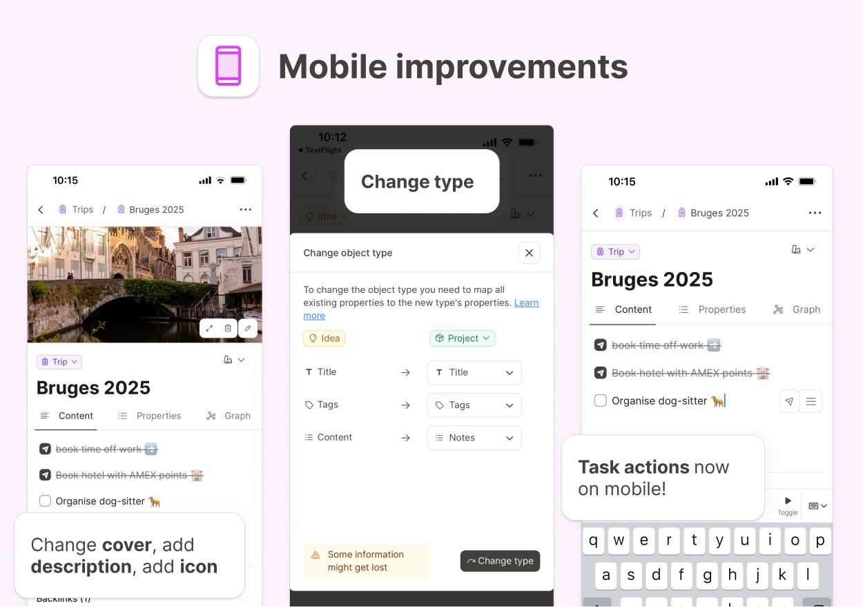 Mobile improvements