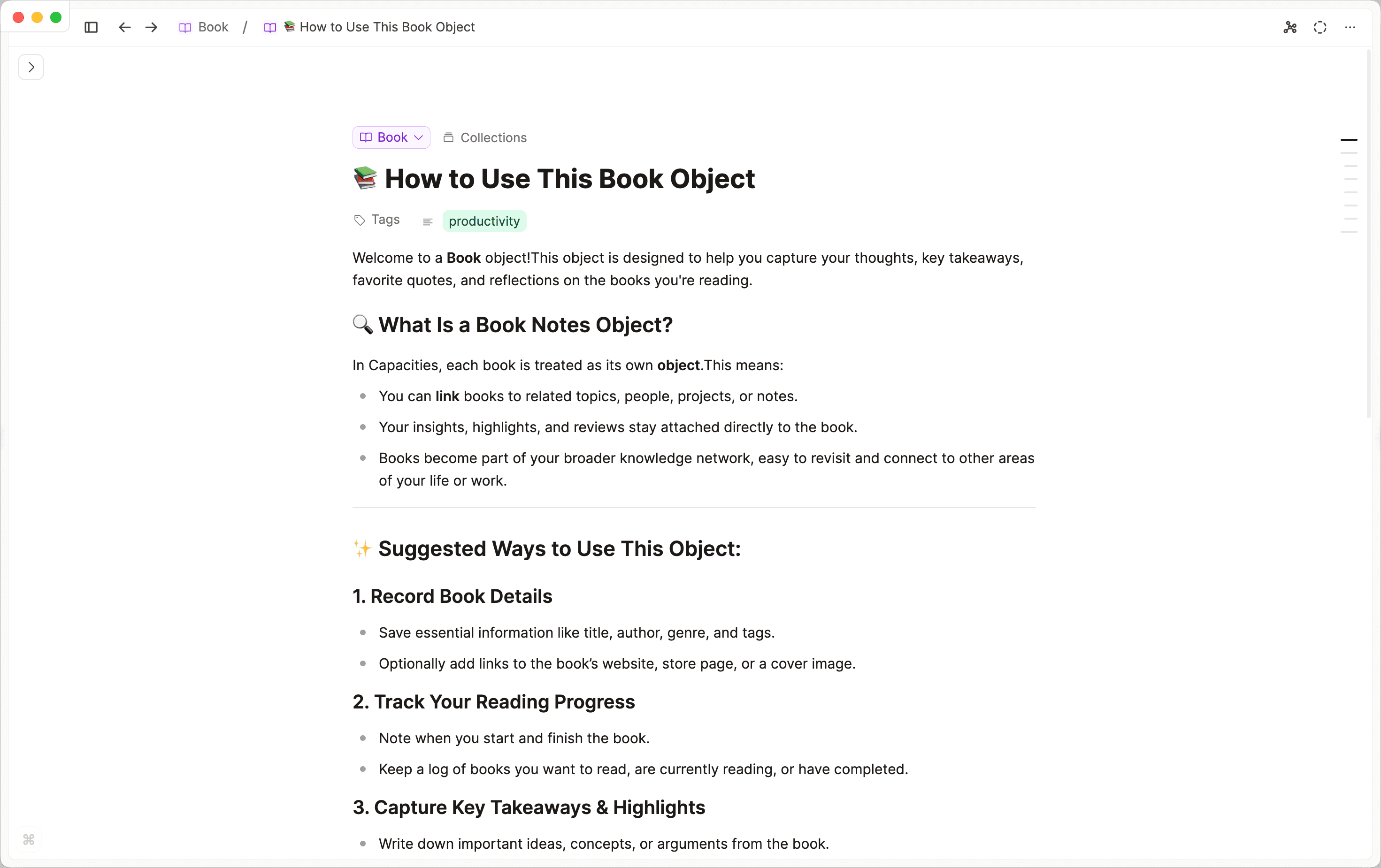 Initial object content