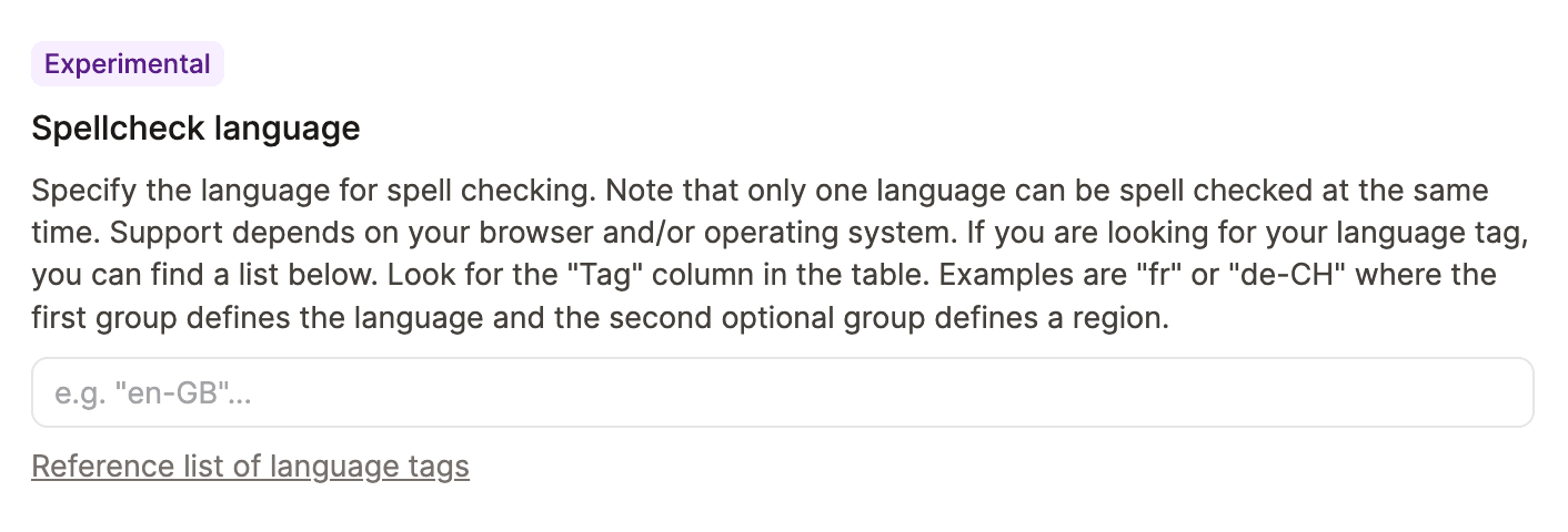 Spell check language
