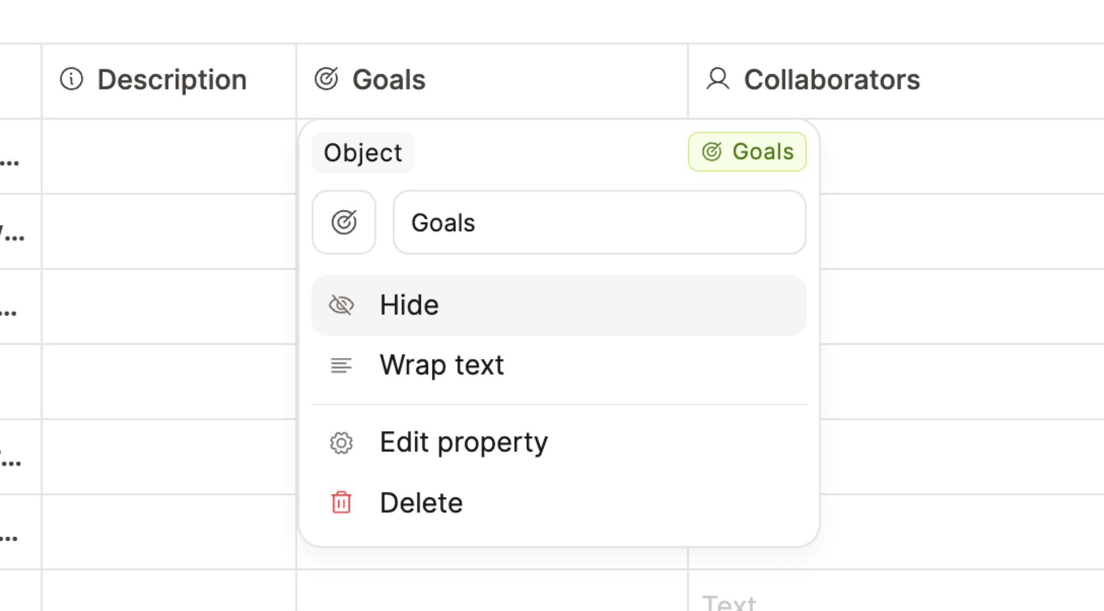 Table view customization