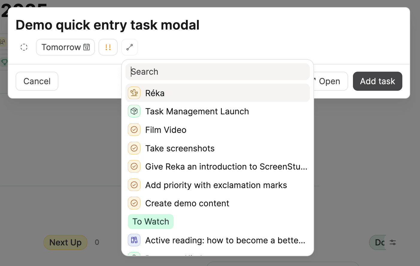 modal add context