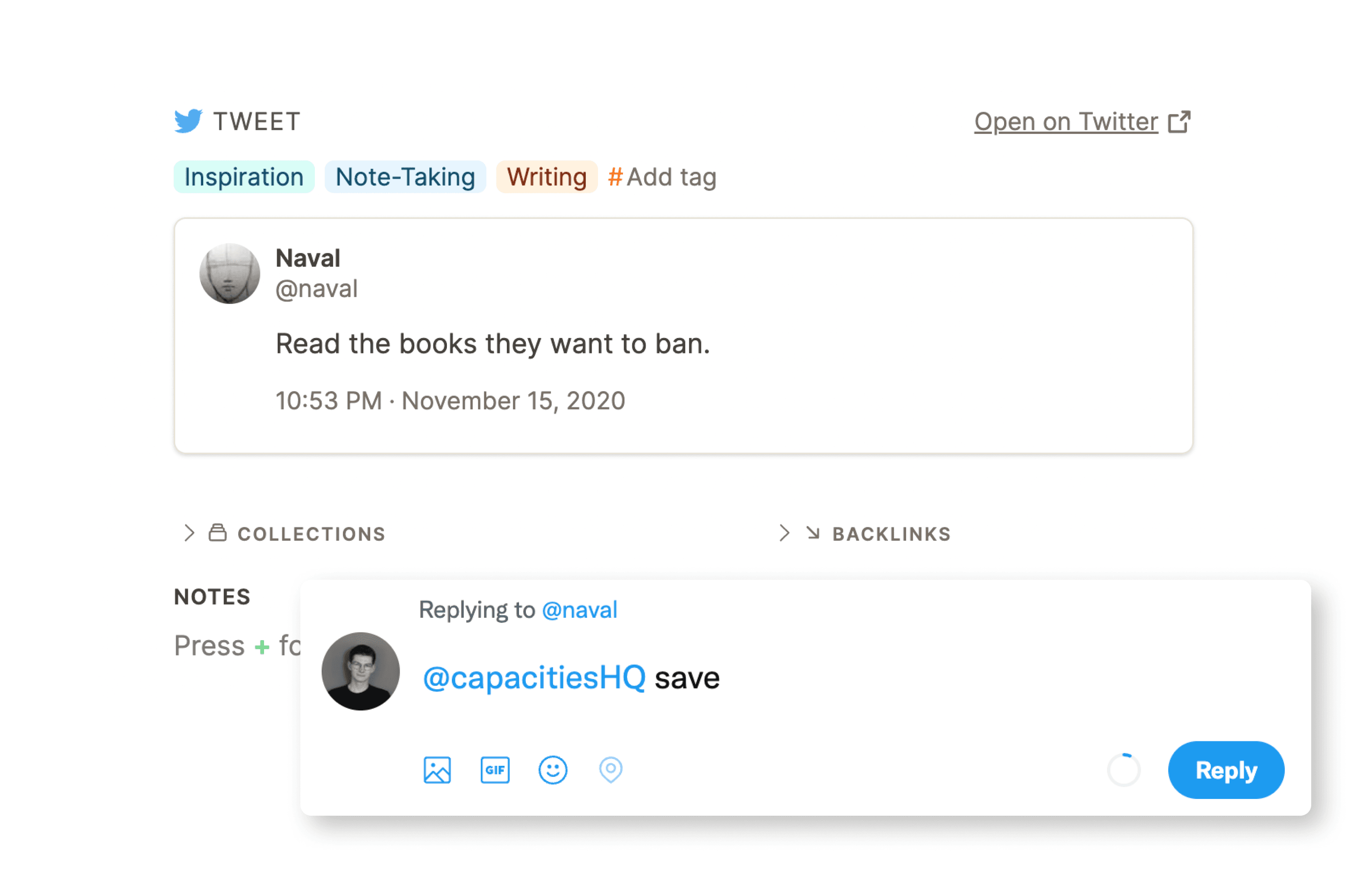 Twitter integration