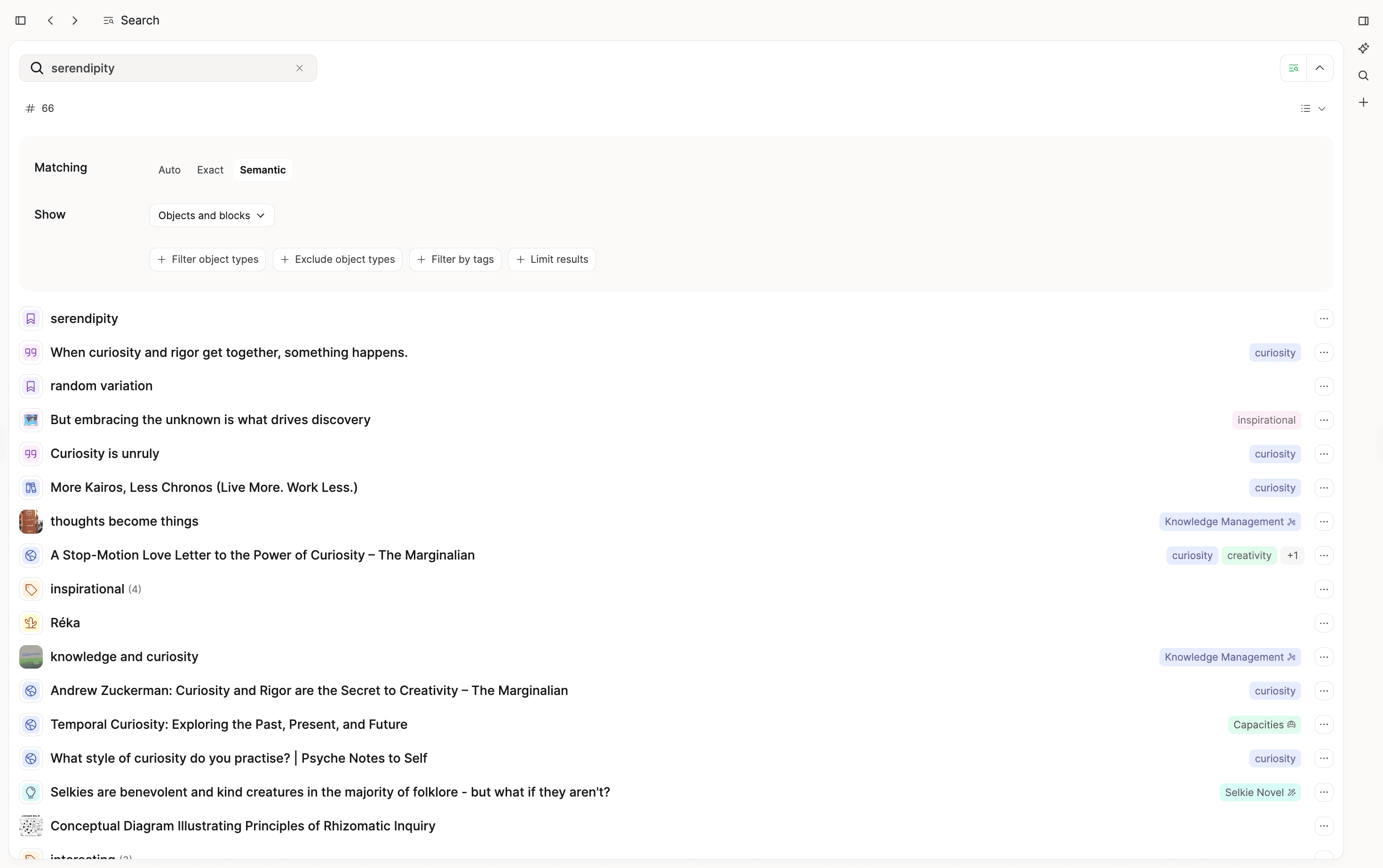Search modes