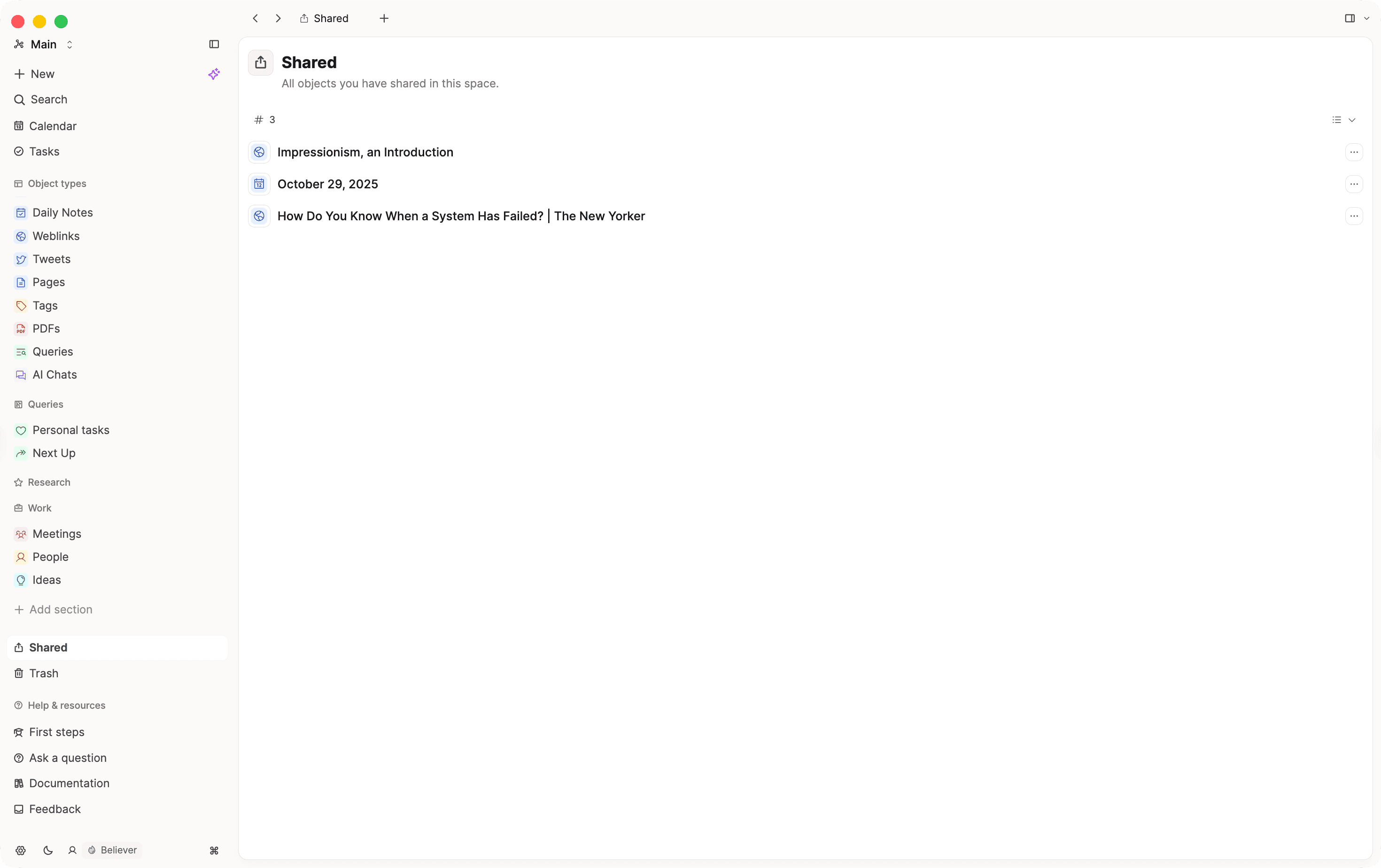 Shared objects overview