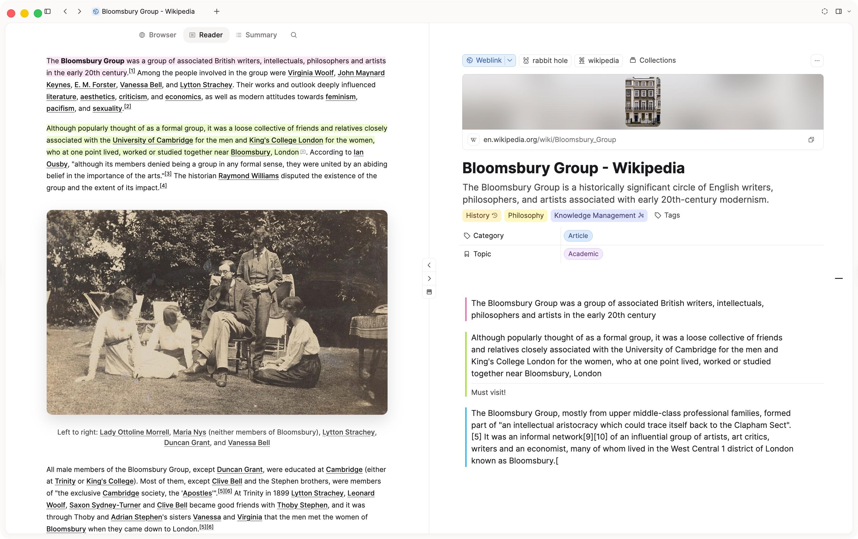 Weblink reader and annotations