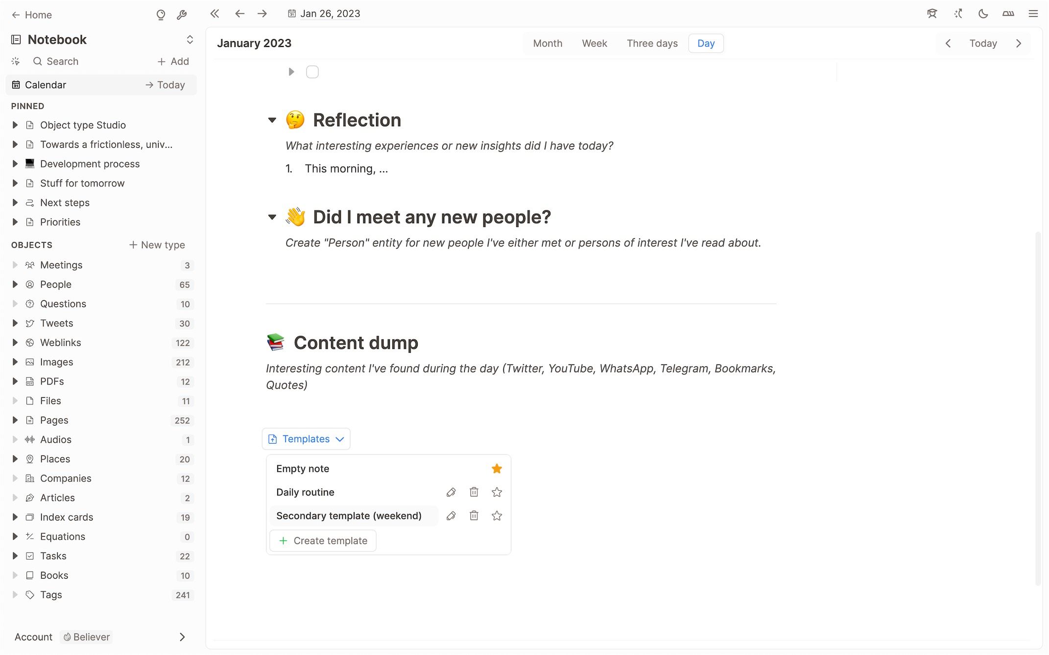 Improved interactions around daily notes