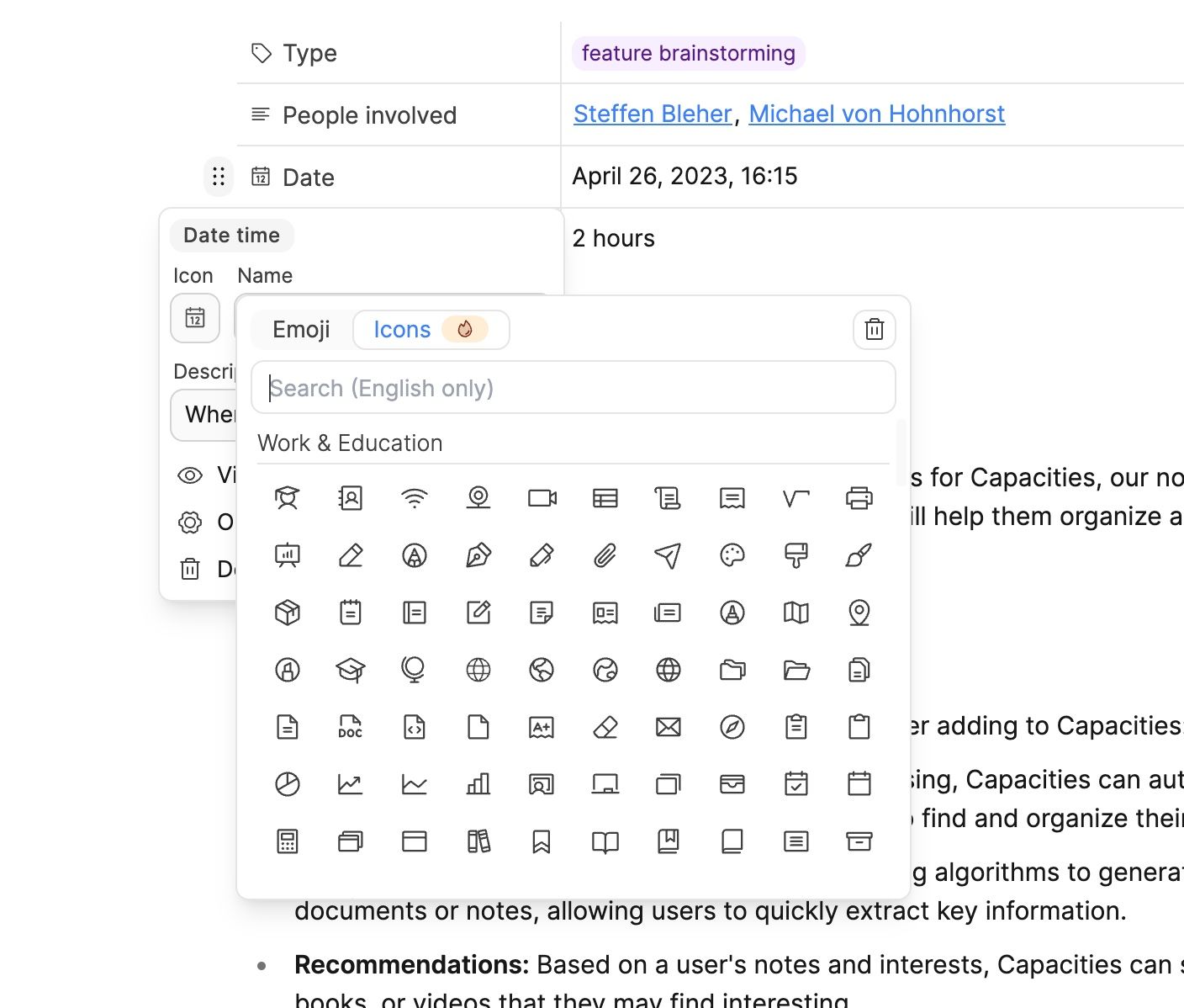 Screenshot of property details