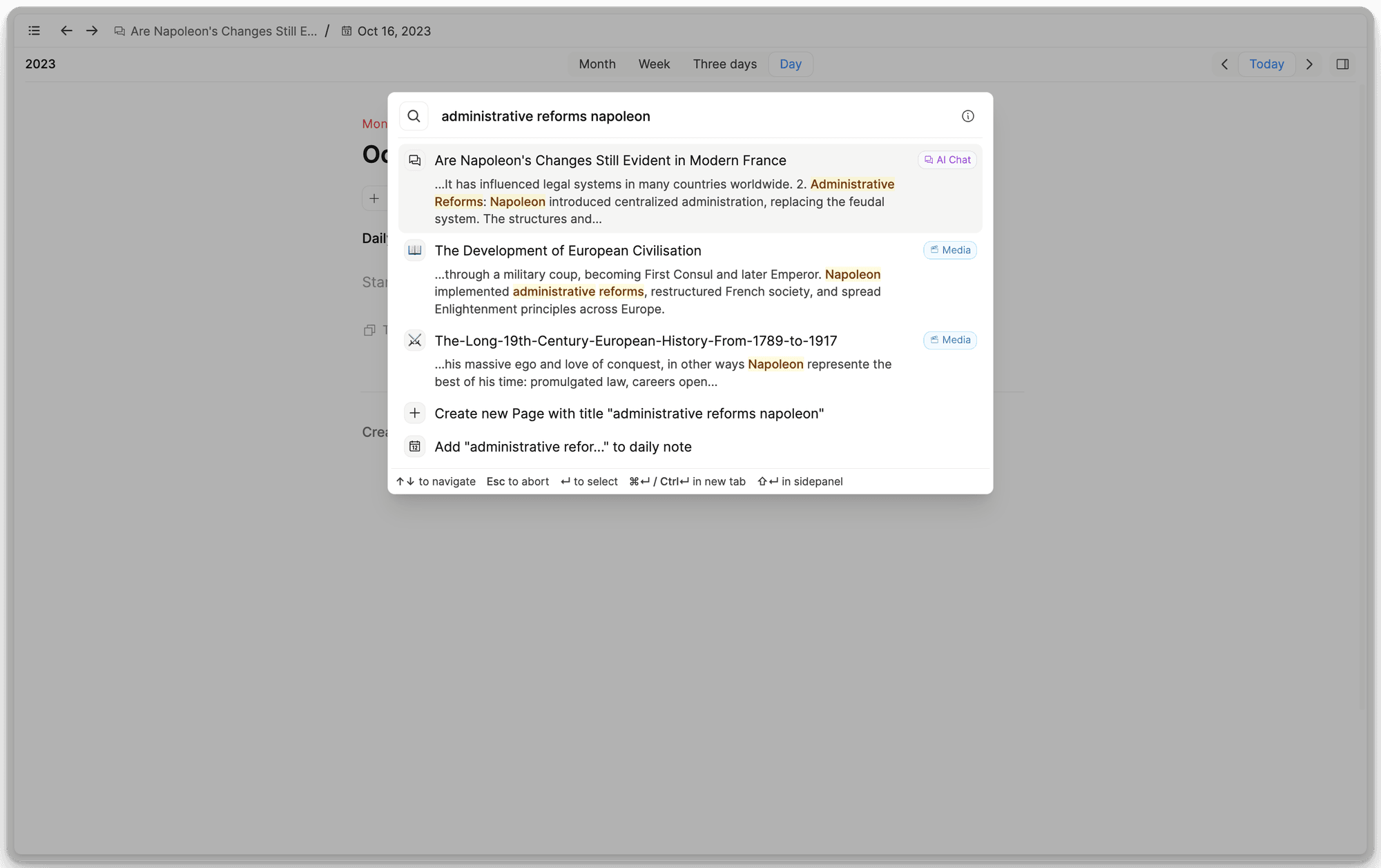 AI chat on full-text search