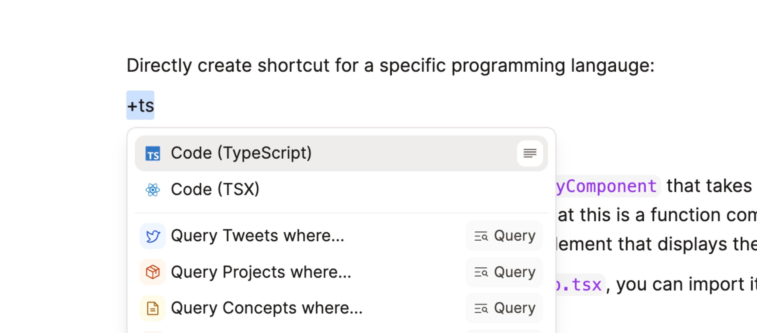 Code block improvements