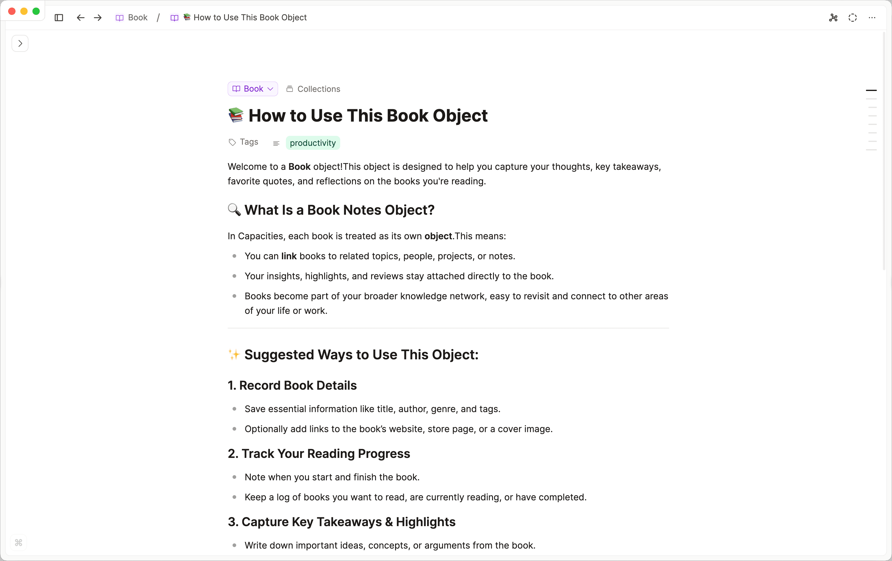 Initial object content