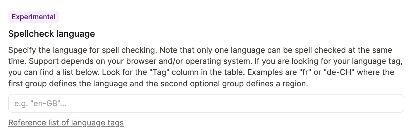 Spell check language
