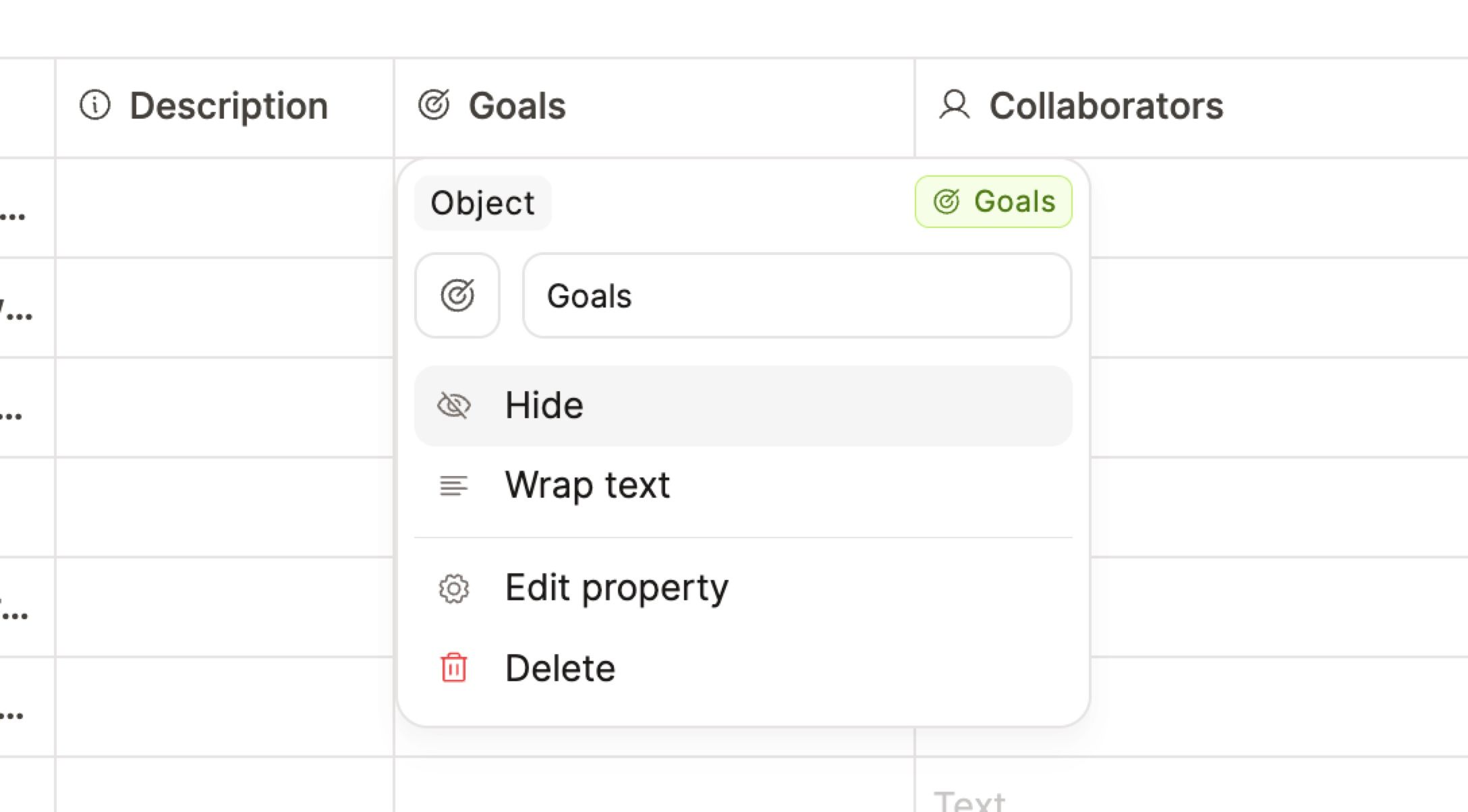 Table view customization