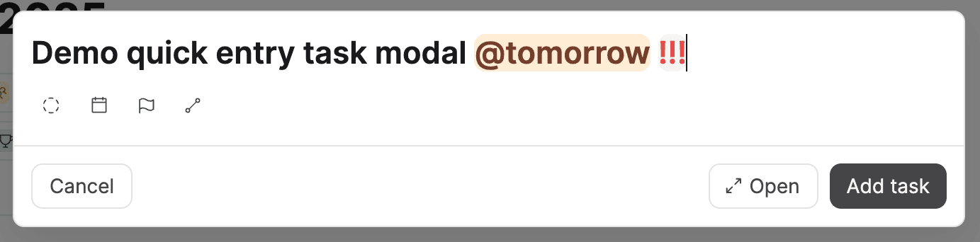 task modal