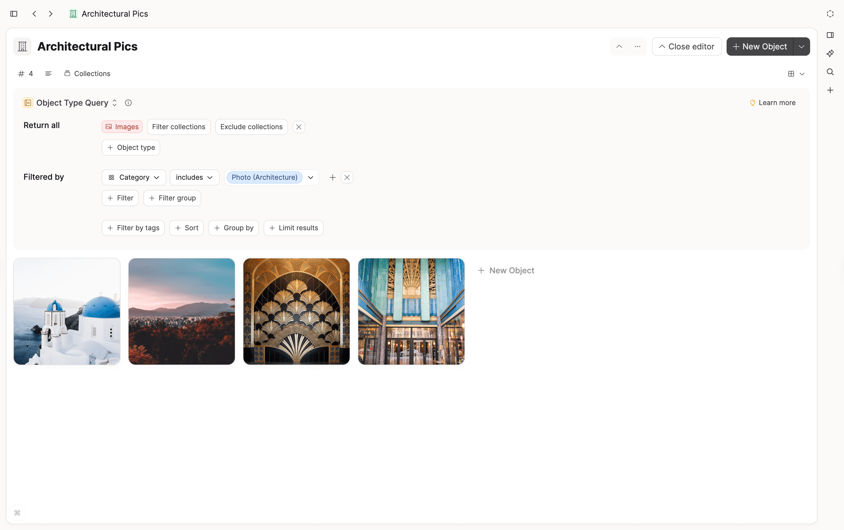 Query examples using extracted image metadata