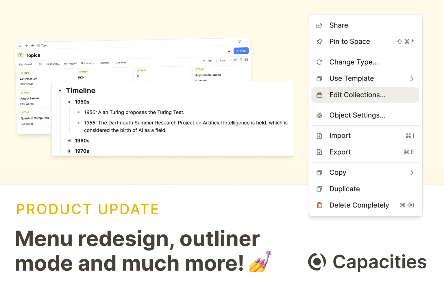 Menu redesign, outliner mode and much more!
