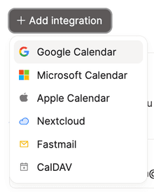 Add calendar integration with Apple and CalDAV