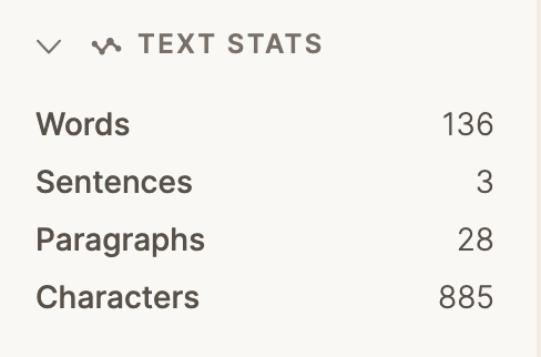 Text statistics