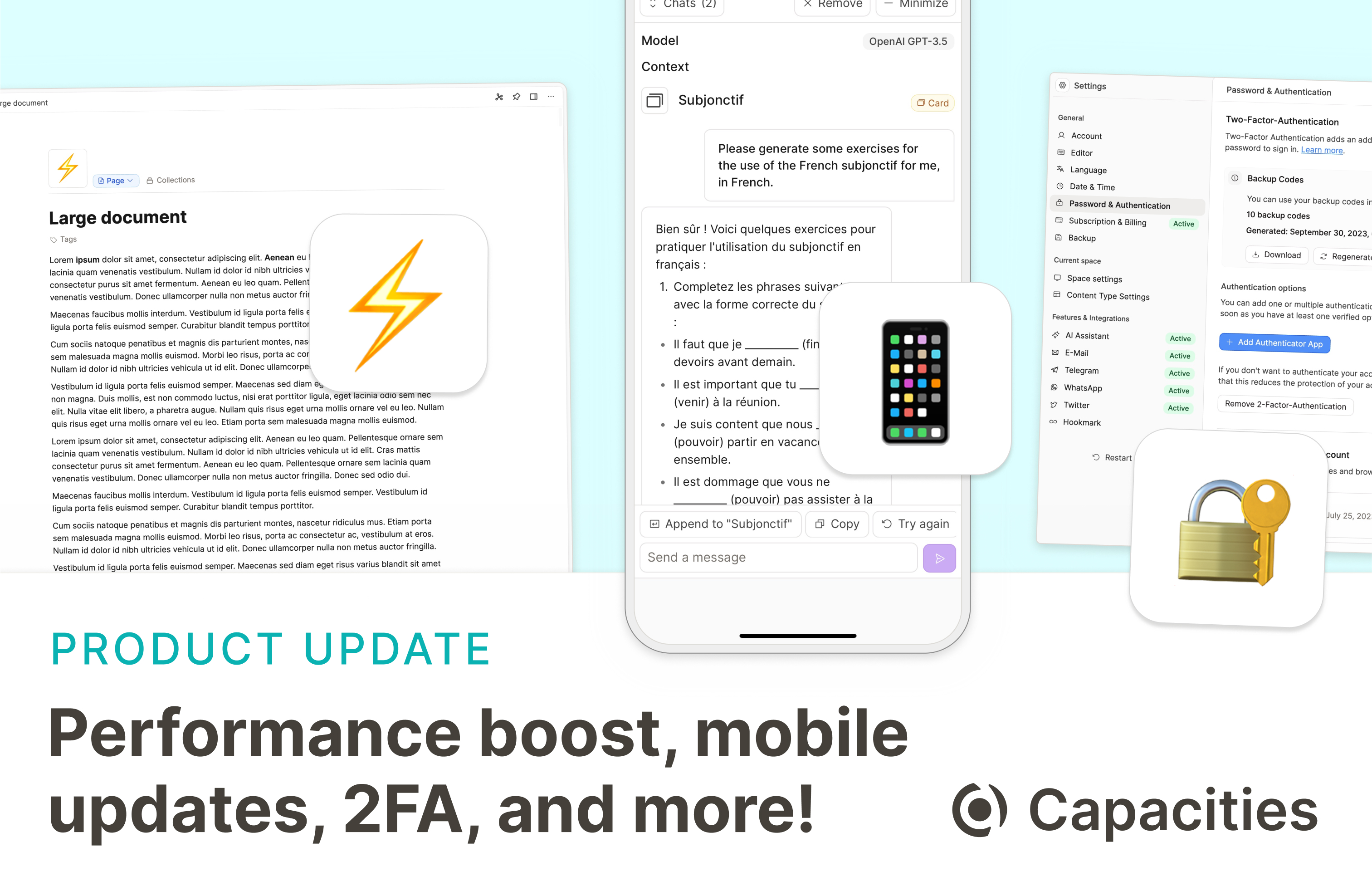 Performance, 2FA & mobile gets an update