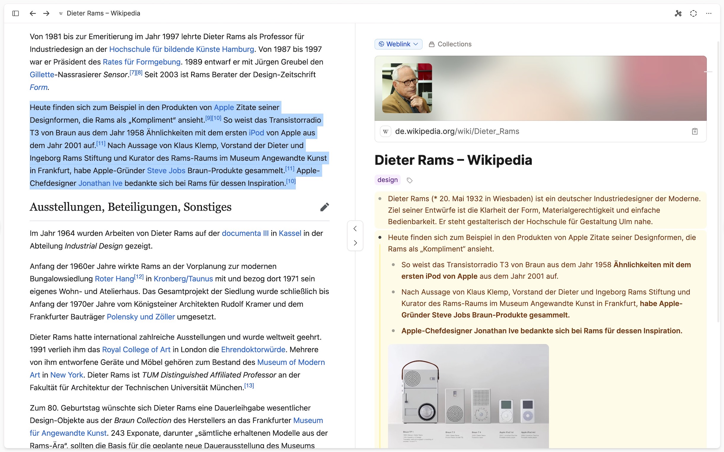 Wikipedia embed view