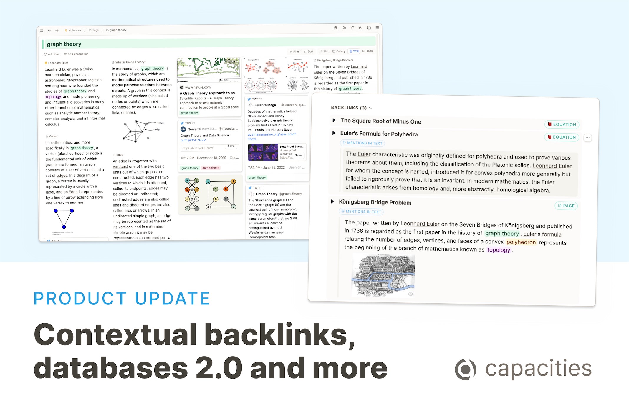 Contextual backlinks, databases 2.0 and more