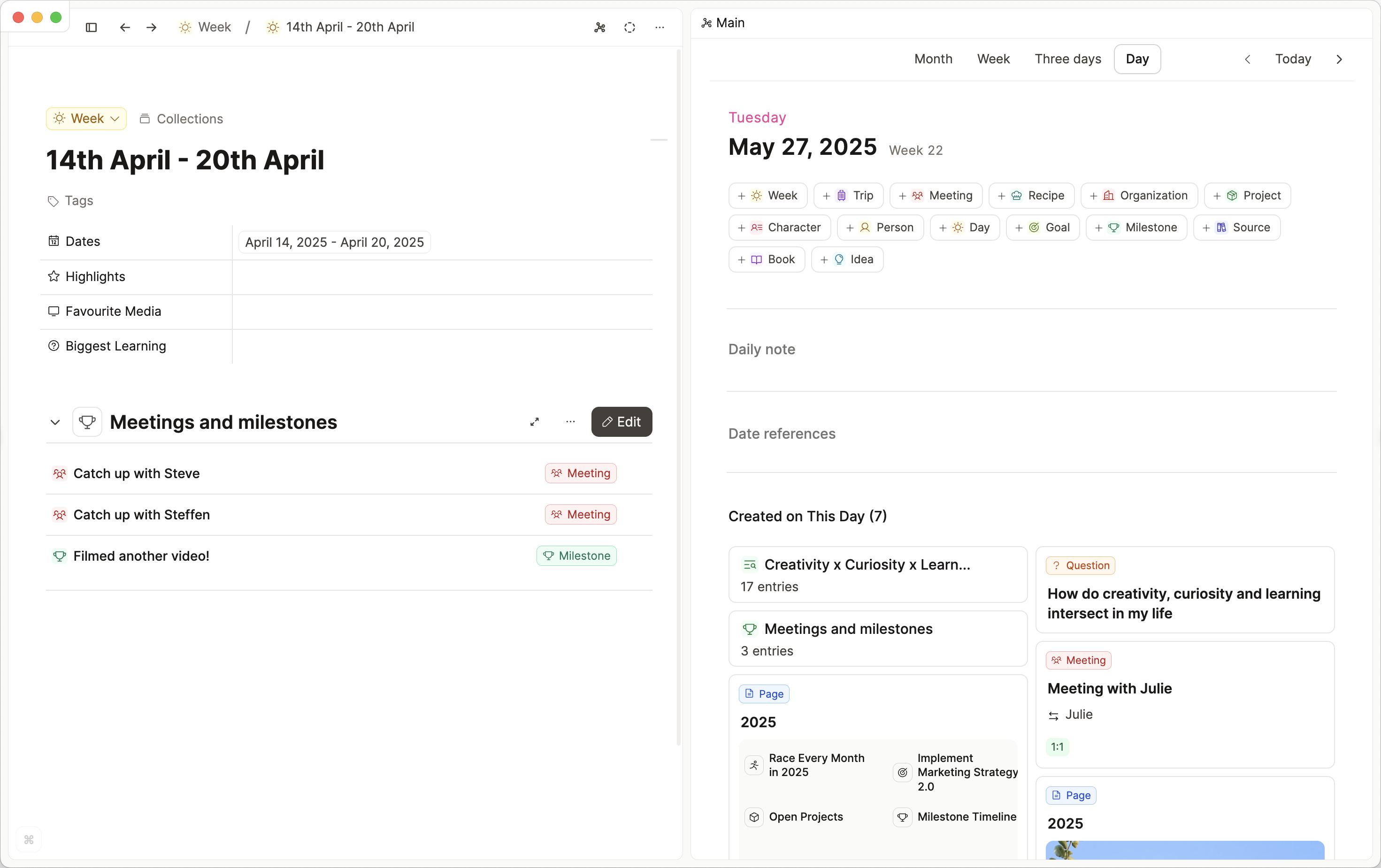 calendar review